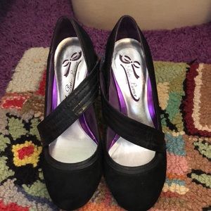 Poetic License Black Suede Heels